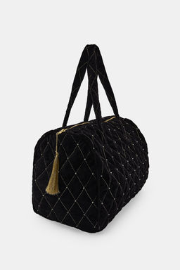 QUILTED VELVET GLITTER BAG