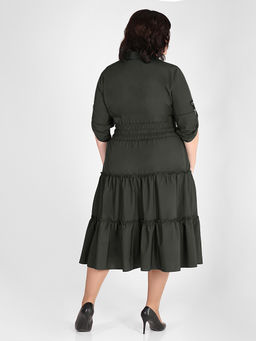 Уценка- платье женское темно-зеленого цвета нарядное, подробнее в характеристиках - Almond фото 7