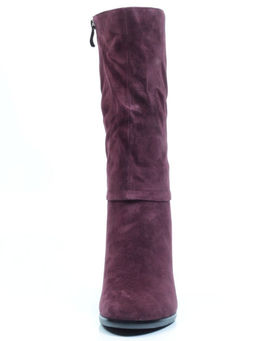 02-YF189-203M PURPLE Полусапоги зимние женские (натуральная замша, натуральный мех (еврозима))