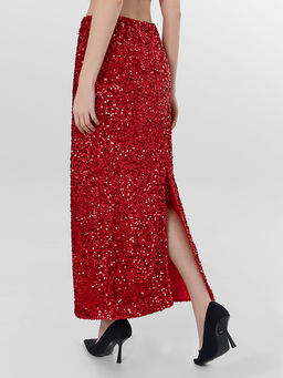 Юбка женская красная с пайетками - Mark formelle фото 2