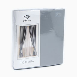 Штора портьерная «Этель», 130×300 см, серая, блэкаут
