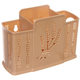 Цена за 2 шт. Подставка для столовых приборов пластиковая "Колосок" 19*13*7см 3секции