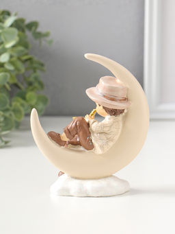 Сувенир полистоун "Мальчик на месяце играет на трубе" 13 см