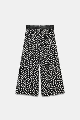 PANTAL?N CULOTTE LUNARES CINTUR?N / Negro / Blanco - Zara фото 9