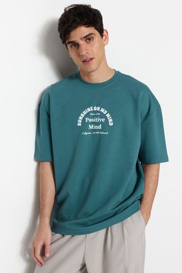 TRENDYOL MAN Oversize/Genis Kesim Bisiklet Yaka K?sa Kol Yaz? Bask?l? Pamuklu Kal?n T-Shirt TMNSS23TS00083 - Trendyolmilla фото 11