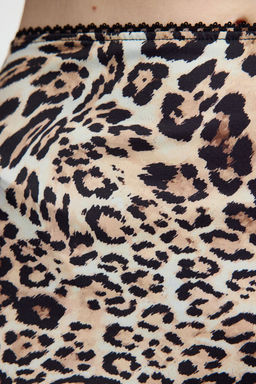 TRENDYOLMILLA Kahverengi Leopar Animal Bask?l? Beli Lastikli Maxi Kalem Etek TWOAW25ET00124  фото 3