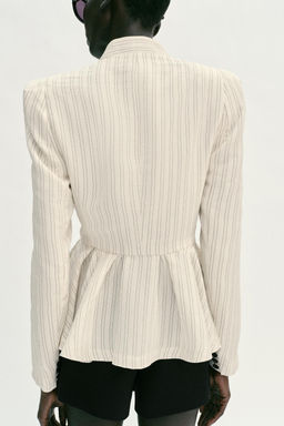 BLAZER RAYAS PEPLUM / Crudo / Marr?n - Zara фото 5