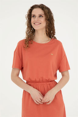 Женское пудровое трикотажное платье - U.s. polo assn фото 3