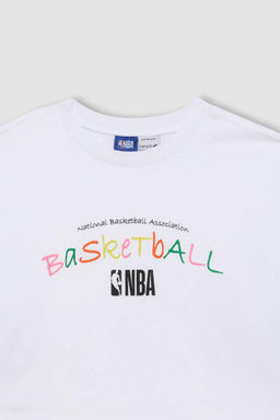 DeFactoFit Футболка Oversize с круглым вырезом и короткими рукавами NBA Wordmark  фото 7