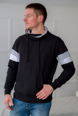 Толстовка мужская из футера Оскар черный макс - Амадэль фото 4