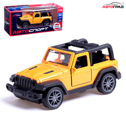 Машина металлическая «Джип», инерционная, 1:36, открываются двери, цвет оранжевый