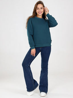 Свитшот женский из футера с начесом Петроль - Амавес-текстиль фото 2