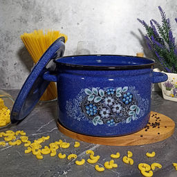 Кастрюля 7,0л 1с18с син. с зерн. Голубика - Стальэмаль фото 4