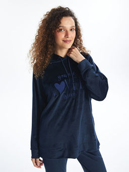 Kap??onlu Kadife Kad?n Pijama ?st