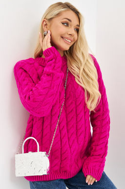 Женский свитер с косами оверсайз Happyfox