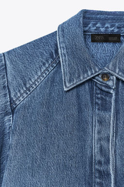 ZW COLLECTION DENIM KIMONO SHIRT - Zara фото 18