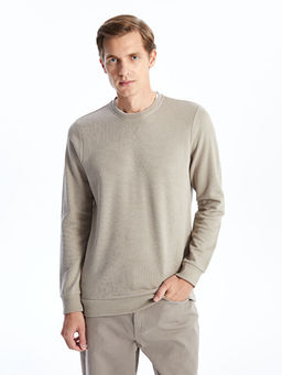 Bisiklet Yaka Uzun Kollu Erkek Sweatshirt