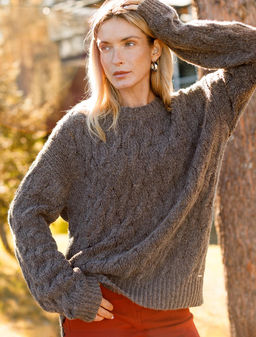 VILATTE / Джемпер крупной вязки из уютной пряжи с ангорой и мохером фото 2