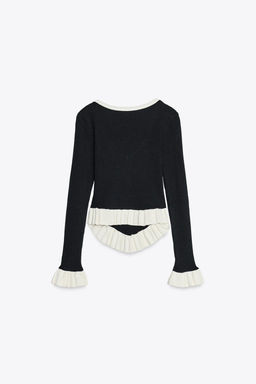 RIBBED FRILL SWEATER - Zara фото 3