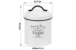 Набор 3 банок для сыпучих продуктов 1,1 л 11,7*11,7*15,5 см Tea, coffee, sugar+крышки с ручк, круг - Elan gallery фото 2