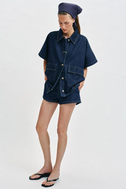 SOBRECAMISA Z1975 DENIM OVERSIZE / Azul - Zara фото 3