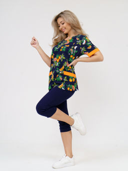 808 Костюм "т.синий/апельсин"