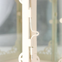 Металлический подсвечник-фонарь на 1 свечу «Цветущие вензеля», стекло, d=10 см, белый, 13.5×15×29 см