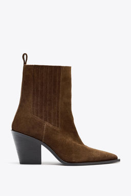 SPLIT SUEDE COWBOY ANKLE BOOTS - Zara фото 3