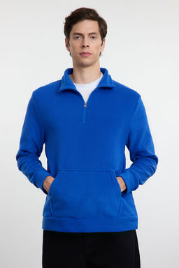 TRENDYOL MAN Saks Regular/Normal Kesim Dik Yaka Anti-Pilling S?cak Tutan/Polar Sweatshirt TMNAW25SW00182 - Trendyolmilla фото 7