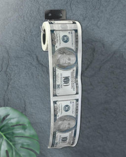 Сувенирная туалетная бумага. 100 долларов, двухслойная, 25 м (10х9,5 см)