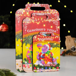 Набор досок разделочных сувенирных Удачи в дом, семейного тепла, приношу счастье, красный - Дарим красиво фото 3