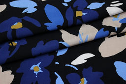 Штапель Лоретта цв.черный, ш1.45м, вискоза-100%, 100гр/м.кв - Купава фото 11