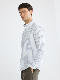 Regular Fit ?izgili Oxford Erkek G?mlek