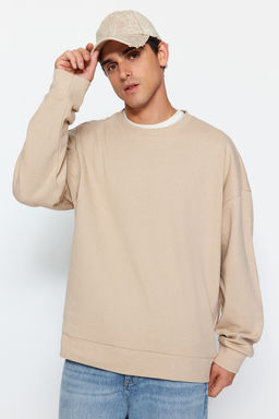 TRENDYOL MAN Lacivert Bisiklet Yaka Oversize/Genis Kesim Yumusak F?rcal? Selanik Sweatshirt TMNAW24SW00057 - Trendyolmilla фото 18