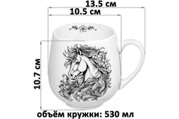 Набор 2 кружек 530 мл 13,5*10,5*10,7 см Лошадки, фарфор - Elan gallery фото 9