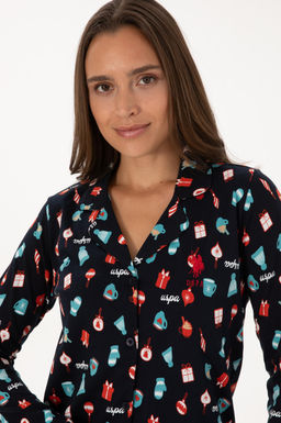 Kad_n Lacivert Pijama Tak_m_ Sepette S_rpriz _ndirim - U.s. polo assn фото 2