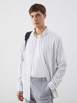 Slim Fit ?izgili Erkek G?mlek