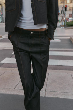CONTRAST TOPSTITCH SEAM TROUSERS - Zara фото 5