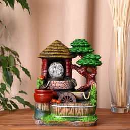 Фонтан настольный «Домик под деревом», 14×19×25 см, с подставкой