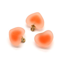 Подвеска сердечко 18*14мм из акрила цв.оранжевый, 1шт