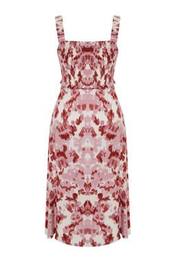 Gul Kurusu soyut Desenli A Kesim Gipe Detayl? Viskon Midi Dokuma Elbise TWOSS24EL00701 - Trendyolmilla фото 10