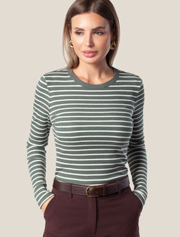 D49.984 Футболка женская оливковый-белый