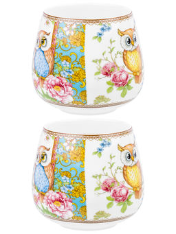 Набор 2 кружек 400 мл 13*10*8,5 см Совушки бочонок NEW BONE CHINA, фарфор - Elan gallery фото 5