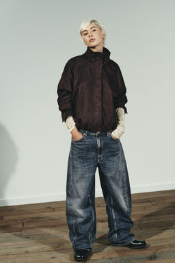 FAUX SUEDE BOMBER JACKET