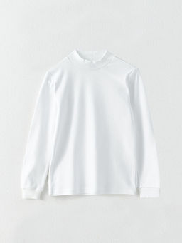 Yar?m Bal?k?? Yaka Basic Uzun Kollu Pamuklu Erkek ?ocuk Ti??rt