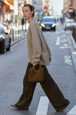 CABLE-KNIT POLO SWEATER - Zara фото 12