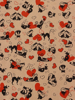 Бумага упаковочная крафт Ля Мур, черный/красный, 0.72?10 м, 605% г