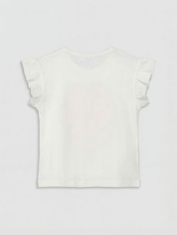 Bisiklet Yaka Bask?l? K?z ?ocuk F?rf?rl? Ti??rt