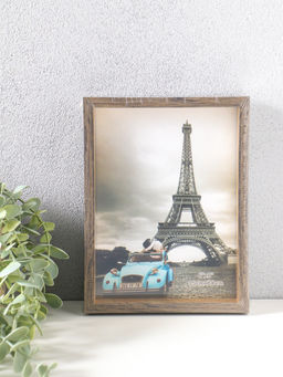 Фоторамка пластик 15х20 см "Ламберто" бежево-чёрный с золотом 21х16х3,5 см