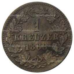 Монета 1 крейцер 1863 года Германские государства Нассау